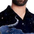 thumbnail image 5 of Taurus Constellation Men's Short Sleeve Poplin Shirt - Casual Printed Button Down Short Summer Beach Shirts Unisex940, 5 of 6