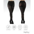 thumbnail image 6 of MeMoi Women's Wild Floral Opaque Nylon Tights - Womens - Female, Small/Medium, Black, 6 of 7