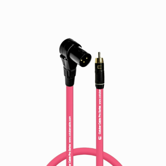 Coluber Cable Balanced Right Angle XLR Male to RCA Male Pro 3-Pin Connector