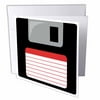 3dRose Retro 90s computer black floppy disk graphic design with red label - 1990s - ninties computer tech - Greeting Cards, 6 by 6-inches, set of 6
