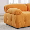 thumbnail image 6 of Aukfa 93" Sectional Sofa, Living Room Modular Couch with Ottoman, Pillow Top Arms, Teddy Fleece, Orange, 6 of 10