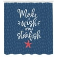 thumbnail image 3 of Ambesonne Saying Shower Curtain, Nautical Text with Starfish, 69"Wx70"L, Dark Sky Blue Slate Blue, 3 of 3