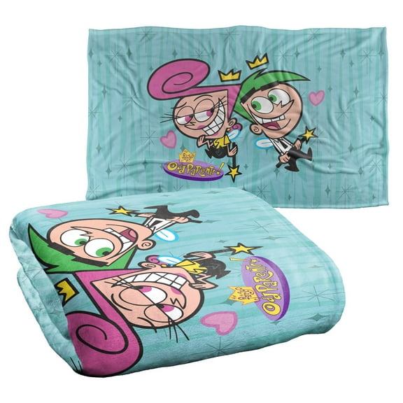 Fairly Odd Parents Blanket, 36"x58" Wanda and Cosmo in Love Silky Touch Super Soft Throw Blanket