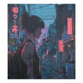 thumbnail image 2 of Dishwasher Magnet Cover Magnetic Fridge Door Cover Home Kitchen Decor Girl Standing on Japanese Street 23"x 26", 2 of 6