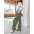 thumbnail image 5 of SWQZVT Womens Corduroy Pants Dressy Straight Leg Pants for Women Casual Corduroy Elastic Waistband Slacks Armygreen Woman Pant XL, 5 of 7