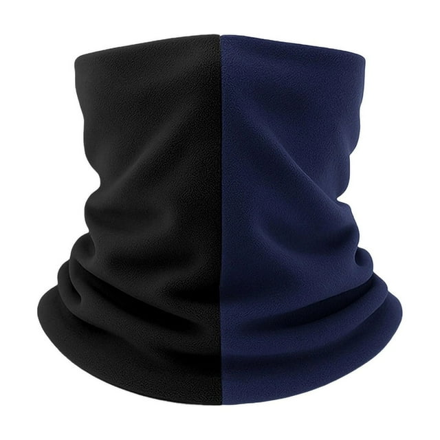 Winter Face Mask for Men, Cycling Neck Cover, Exposed Face Double-Layer, Fleece Scarf, Color Blocked