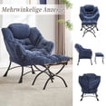 thumbnail image 3 of MOONMISS Accent Chair with Ottoman,with Armrests and Side Pockets、 Footrest for Living Room,Navy Blue, 3 of 6