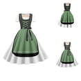 thumbnail image 4 of Lovskoo Women's German Dirndl Dress Evening Gown Casual Loose Short Sleeve Loose Dress Oktoberfest Print Classic Print Dress Green, 4 of 4