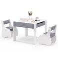 thumbnail image 1 of Gymax 4-in-1 Kids Wooden Table & 2 Chairs Set w/ Storage Detachable Blackboard Drawing, 1 of 10