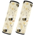 thumbnail image 2 of 2-Pack Seat Belt Covers with Flannel Seatbelt Shoulder Strap Case Adjustable Straps Soft Padding for Car Cute Bees and Honeycomb Pattern Small, 2 of 8