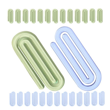 TEHAUX 50Pcs File Document Paper Clips Plastic Shaped Paper Clips Lovely Small Paper Clips Office Paper Clips