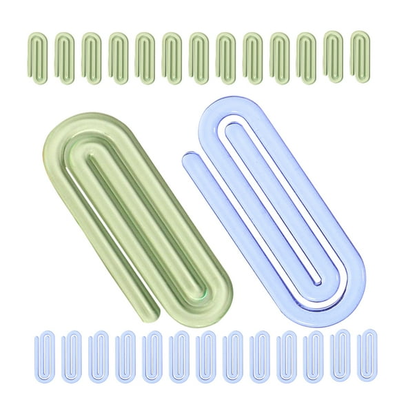 TEHAUX 50Pcs File Document Paper Clips Plastic Shaped Paper Clips Lovely Small Paper Clips Office Paper Clips