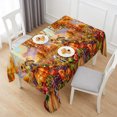 thumbnail image 6 of Fall Scarecrows Table Cloth Waterproof Tablecloths, Autumn Thanksgiving Farm Pumpkins Fruit Tablecloth Dining Table Cover for Kitchen Party Tabletop Outdoor, Rectangle Tablecloth 60x120 Inch, 6 of 9