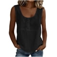 thumbnail image 2 of SwiftWear Women's Scoop Neck Sleeveless Tank Top Cute Floral Embroidered Boho Shirts Cotton Linen Casual Summer Loose Top, 2 of 5