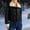 Black, variant on Women's Winter Lapel Collar Long Sleeve Padded Leather Cardigan Jacket, Womens Tops, Leather Jacket, Winter Clothing for Women