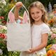 thumbnail image 4 of Bolsa de lona con diseño de conejos de Pascua | Organizador para guardar huevos | Tela a cuadros suave y duradera | Ligera y reutilizable | Blanco, rosa, verde y azul | 30 x 30 cm | Alternativa a, 4 of 6