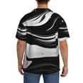 thumbnail image 3 of Fuzoiu Abstract Black White Swirls Print Men's Casual Short,Men's Short Sleeve Shirt,Mens Casual Button Down Shirts,Cuban Collar Summer Shirt for Beach, Vacation, and Outdoor Activities-XX-Large, 3 of 5