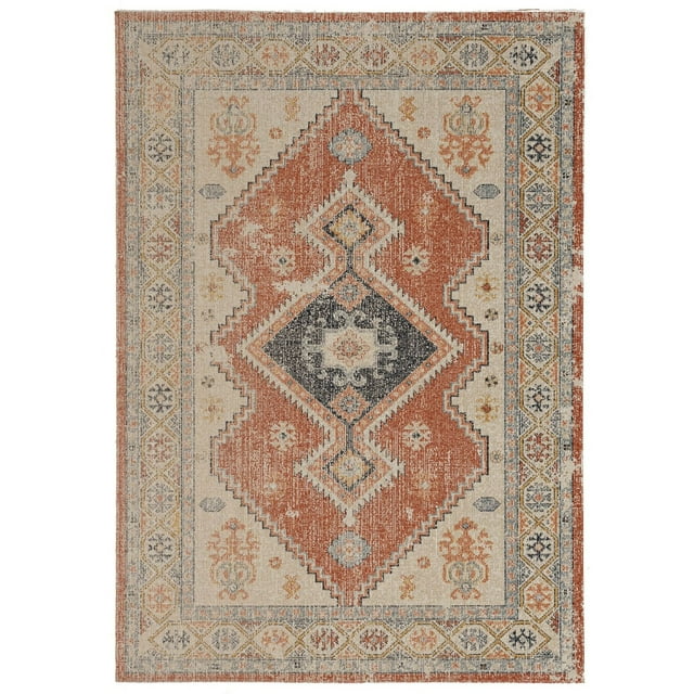 Great Zero Lofton Ivory & Rust 3' x 5' Accent Rug