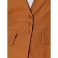 thumbnail image 5 of INSPIRE CHIC Women's Casual Linen V Neck Sleeveless Single Button Breasted Lightweight  Waistcoat M Orange, 5 of 6