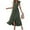 Army Green, variant on Sakmal Maxi Casual Summer Dresses for Women Brown V-Neck Solid Asymmetrical Short Sleeve Opening Ruffle A-Line Dress