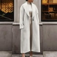 thumbnail image 2 of WCMZJ Womens Long Pea Coats Wool Blend Ankle Length Business Casual Trench Coats Long Sleeve Open Front Dressy Jackets Beige 3XL, 2 of 6
