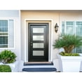 thumbnail image 2 of 36" x 96" Environment Damage Resistant Polyurethane Composite Exterior Entry House Front Door,  Openable Tempered Rain Glass Window, Right-Hand Single Door Inward Swing Black CT04, 2 of 12