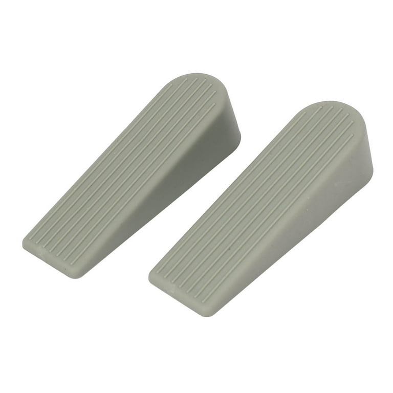 Home Office Rubber Wedge Jam Door Stopper Doorstop Gray 100mm