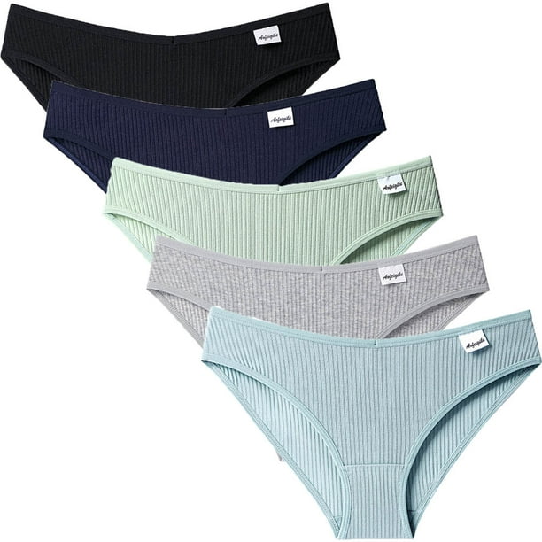 Xmarks 5 Pack Seamless Underwear for Women High Cut Cheeky Panties, No Show Bikini Sexy Stretch