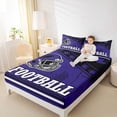 thumbnail image 4 of jejeloiu Purple Black Rugby Twin 3-Piece Football Lover Sport Sheet Set, 4 of 7