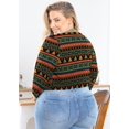 thumbnail image 7 of SHOWMALL Women's Plus Size Lightweight Shrug Xmas Green 1X Open Front Knit 3/4 Sleeve Cropped Bolero Cardigan Sweater Clothes Coat Tops for Evening dresses, 7 of 7