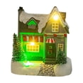 thumbnail image 3 of Casa de pueblo navideña iluminada, luz LED, pueblo nevado, regalo, escena navideña B, 3 of 9