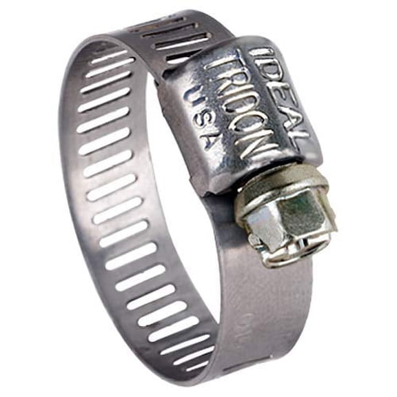 62P4851#48 SS Clamp with Steel Screw, 2-1/2" to 3-1/2" d., 5/16" W (Pack of 10)