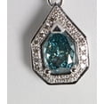 thumbnail image 2 of 18k White Gold Pear & Round Cut Diamond Pendant (0.6 Ct, Blue (Color Irradiated) & White Diamonds, VS Clarity), 2 of 2