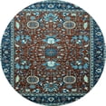thumbnail image 1 of Ahgly Company Indoor Round Oriental Light Blue Industrial Area Rugs, 6' Round, 1 of 4