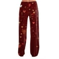 thumbnail image 7 of Hearthz Valentines Day Pajamas Women Pants Love Heart Graphic Pajama Pants Women Drawstring Wide Leg Holidays Women Sleep Pants, 7 of 7