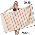 thumbnail image 3 of SDJMa Turkish Beach Towel with Tassels Oversized 39x71in Cotton Sand Free Quick Dry Towel Extra Large Turkish Towel Light Travel Towel for Adults Beach Gifts Beach Accessories, 3 of 9