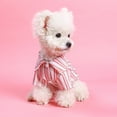 thumbnail image 5 of Dog T Shirt with Stripe Print Lapel-Neck Overall Outdoor Walking Dog Jumpsuit Cool, 5 of 9