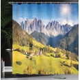 thumbnail image 4 of Ambesonne Nature Shower Curtain, Morning at Countryside, 69"Wx75"L, Grey and Green, 4 of 5