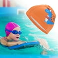 thumbnail image 2 of Unique Bargains 1 Pc Knitted PU Elastic Cartoon Dinosaur Swim Cap Orange, 2 of 6