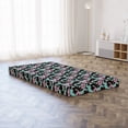 thumbnail image 3 of Floral Foldable Mattress, Vintage Blush Tone Flowers, 74.8" x 39.4", Dark Maroon Seafoam, by Ambesonne, 3 of 4