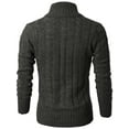 thumbnail image 4 of H2H MENS HIGH NECK TWISTED KNIT CARDIGAN SWEATER WITH BUTTON DETAILS CHARCOAL US 2XL/ASIA 3XL (KMOCAL020), 4 of 6