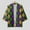 Purple, variant on toraway Mens Shirt Jacket Flannel Lined Male Spring and Summer Cool Semi Long Sleeve Cardigan All Print Printed Collarless Antique Shirt L
