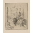 thumbnail image 2 of Albert Sterner 12x14 Black Ornate Wood Framed Double Matted Museum Art Print Titled: Trouble in the Street (1926), 2 of 5