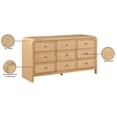 thumbnail image 2 of Pemberly Row Mid-Century NaturalAsh Wood and Natural Cane Dresser, 2 of 12