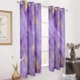 thumbnail image 3 of Colorful Marble Purple Gilded Gold 2 Panels Blackout Curtains for Bedroom Living Room Drapes Kitchen Room Window Blackout Curtain Grommet, 3 of 6