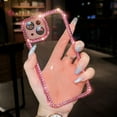 thumbnail image 3 of for iPhone 15 Pro Max Bling Clear Case for Women Girly,Cute Glitter Phone Case with Camera Protection Protector，Sparkle Rhinestone Diamond Cover for iPhone 15 Pro Max 6.7 inch (Pink), 3 of 9