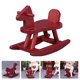 thumbnail image 3 of Mini caballo mecedora adorno de madera niño juguete juguete casa decorativo prop (rojo), 3 of 5
