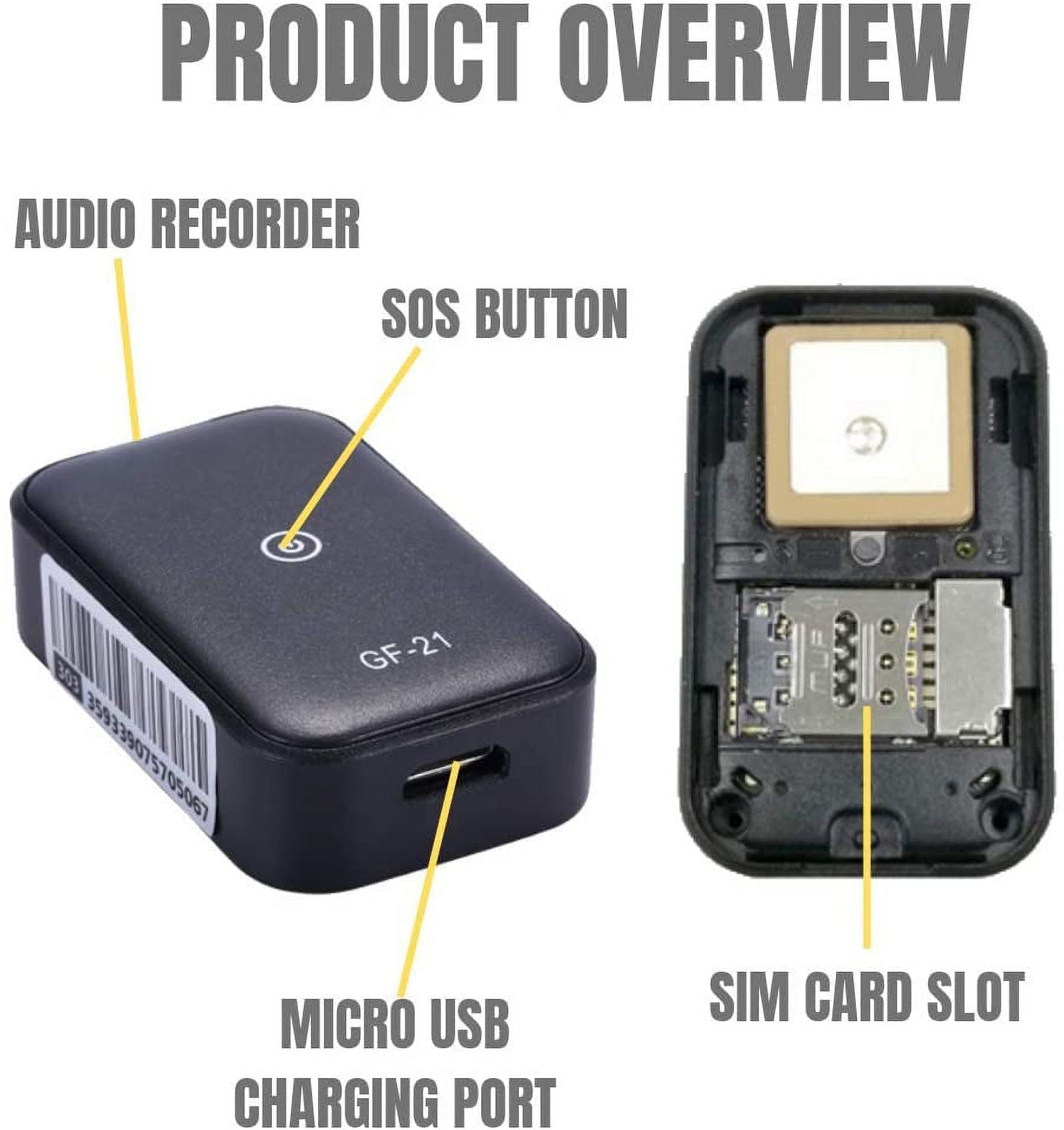 GF-21 Localizador GPS Antirrobo Magnético Mini Localizador GPS Tracker GSM  GPRS Dispositivo de seguimiento en tiempo real Dispositivo antirrobo para  ancianos y niños Zhivalor 2035468
