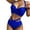 Blue, variant on gakvbuo Summer Swimsuits for Women 2 Piece Hawaiian Tropical Print Swim Cami Bra And Ruffles Bathing Sets Beachwear