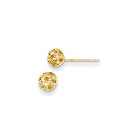14k Yellow Gold Ball Post Stud Earrings Button Gifts For Women For Her